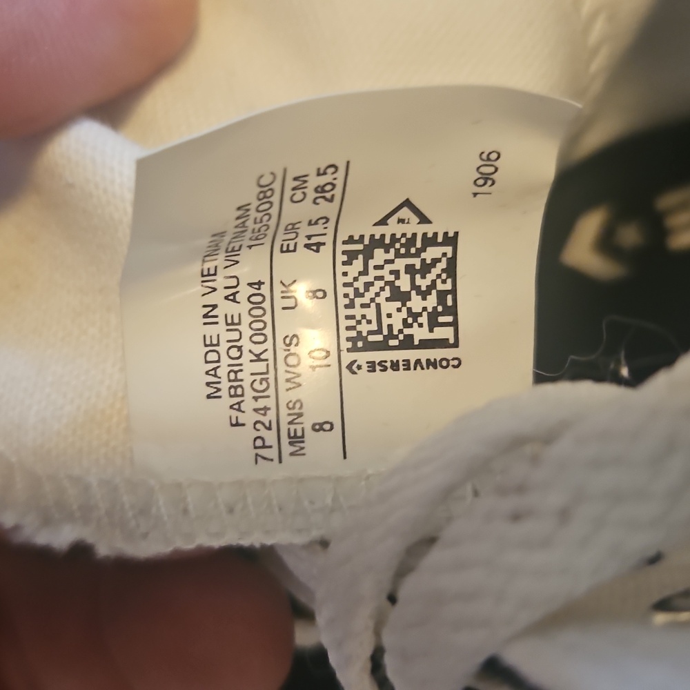 Converse White and Black High-Tops...mens size 8...no box - Picture 4 of 5